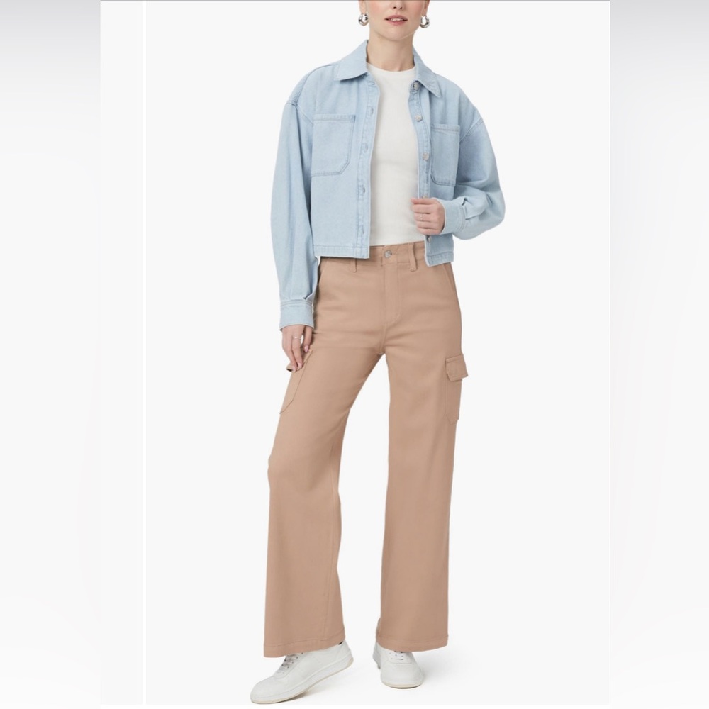 PAIGE Carly Coated High Waist Wide Leg Jeans - Picture 4 of 5